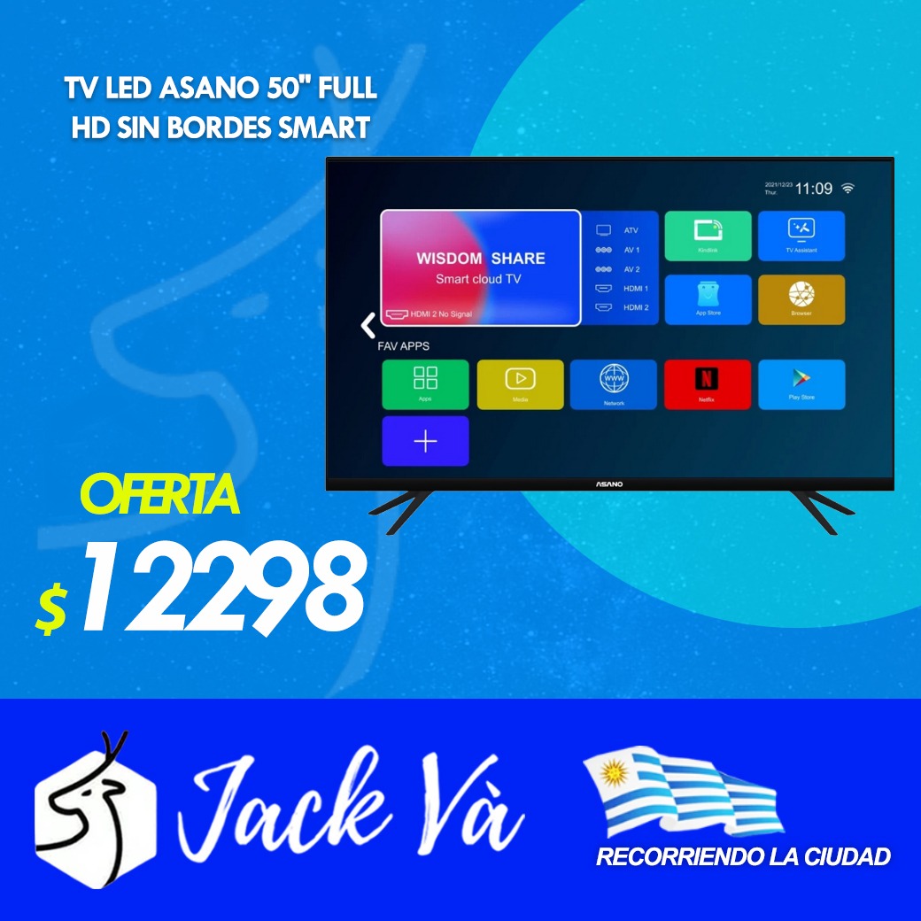 TV LED ASANO 50 FULL HD SIN BORDES SMART, TV - Técnologia